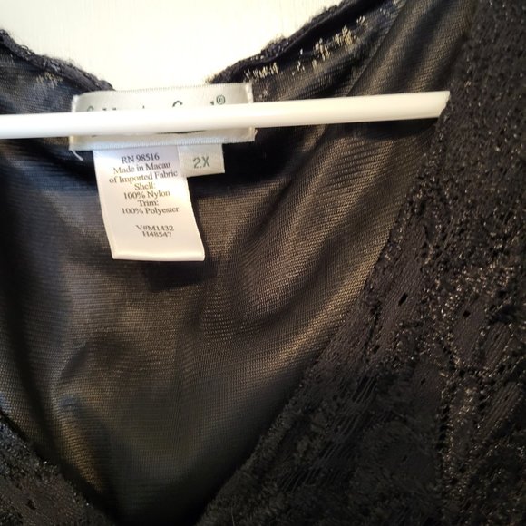 Coldwater Creek black lace knit top - Picture 3 of 4